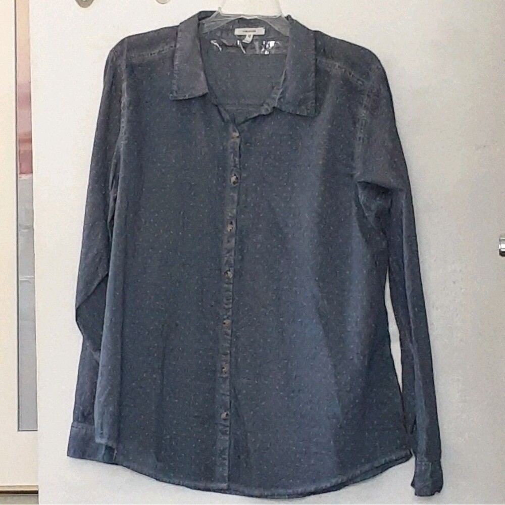 Maurices top 100% cotton Blue Long Sleeve Button Down Shirt Xxl Nwot 2x 2xl